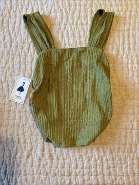 Ranphee Green Textured Wide Strap Tank